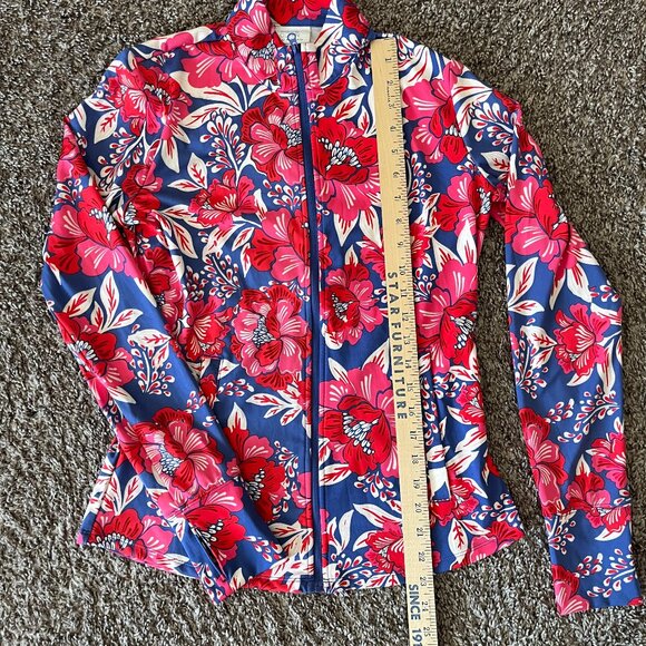 Sigrid Olsen Full Zip Light Golf/Tennis Jacket Sz Small Floral Print Vacation - Picture 5 of 8